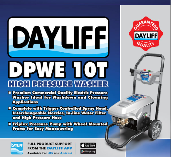DAYLIFF DPWE10T 130BAR 2.2kW ELEC PRESS WASHER
